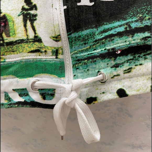 ONQUE Casuals ST. TROPEZ Postcard Print JACKET With RHINESTONE Zipper Medium - Picture 15 of 16